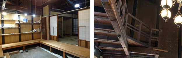 土間と茶室とバルコニーのようなもの