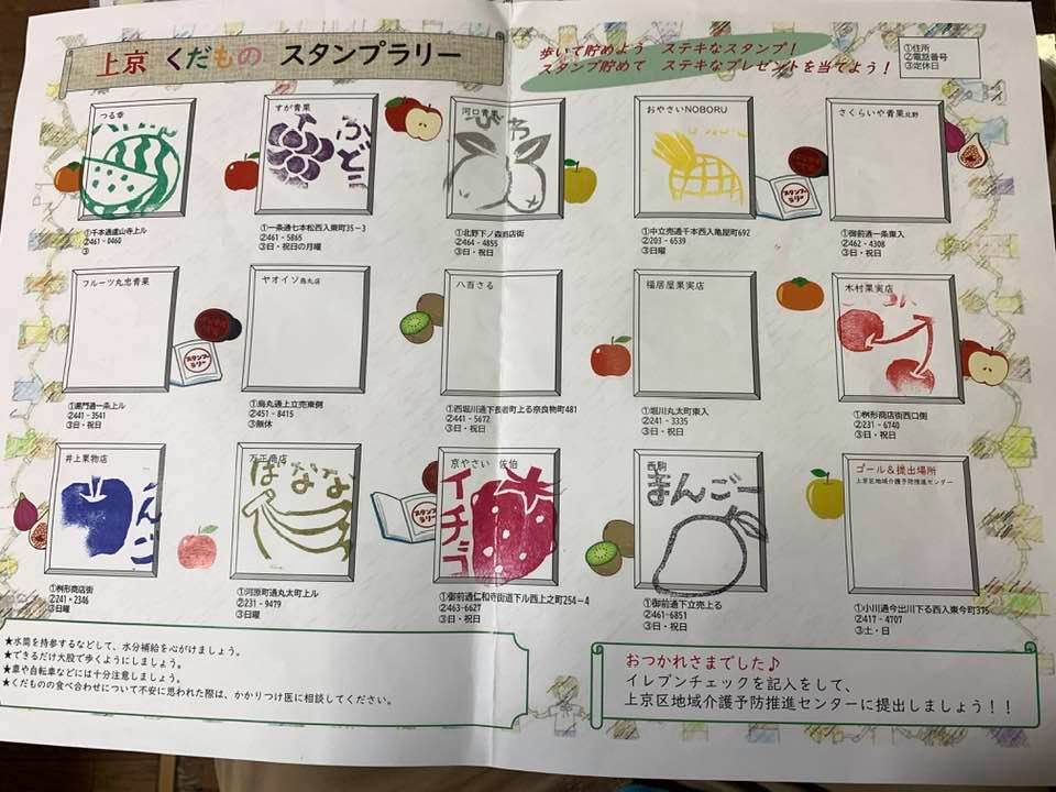 『くだもの』で社会参加と健康を！『上京くだものスタンプラリー』