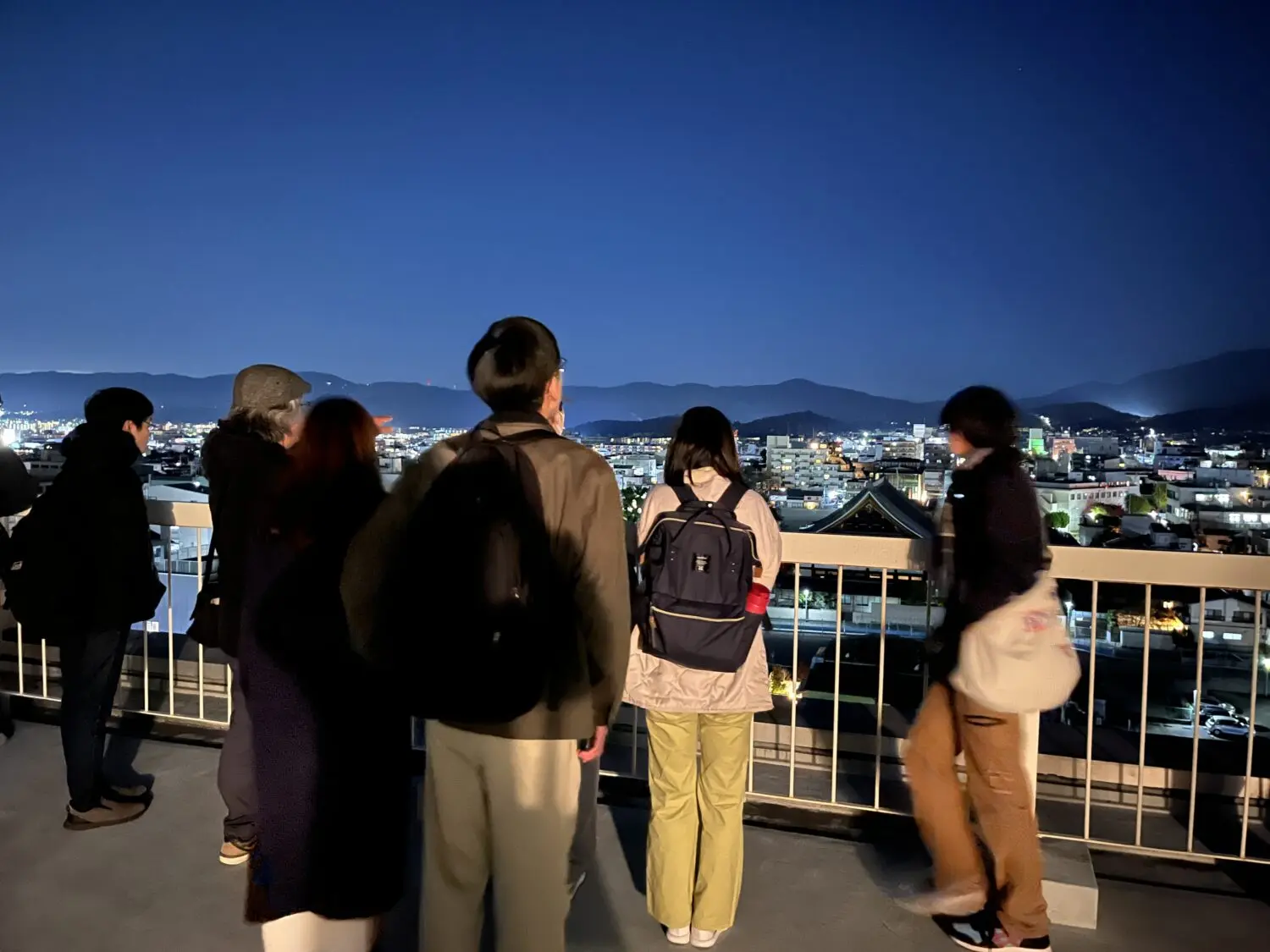 開放感あふれる屋上から京都市内を一望しました